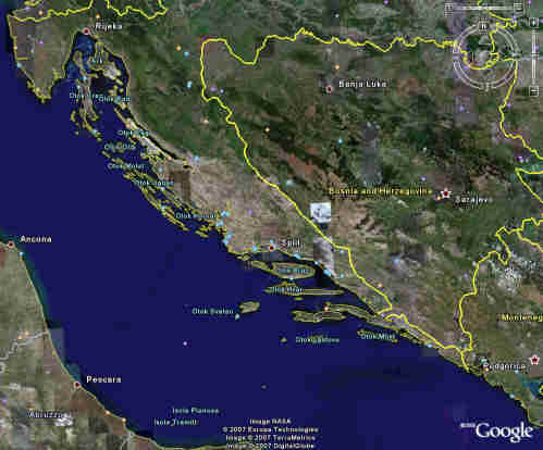 Přehledová mapa Chorvatska